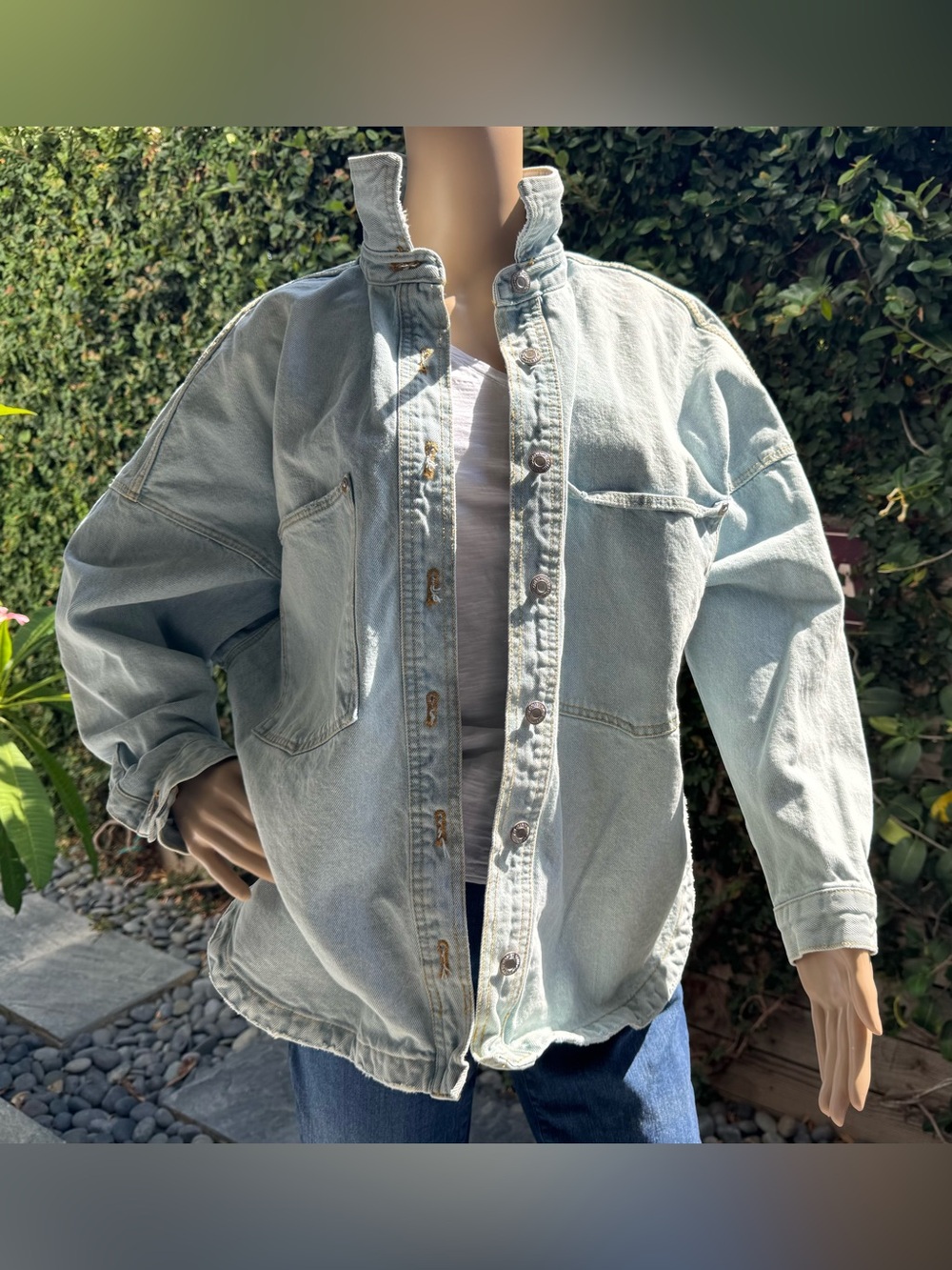 Zara Light Blue Relaxed Denim Jacket